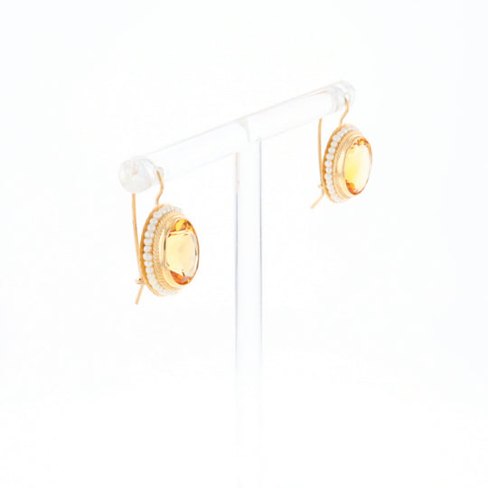 Citrine & Pearl Earrings