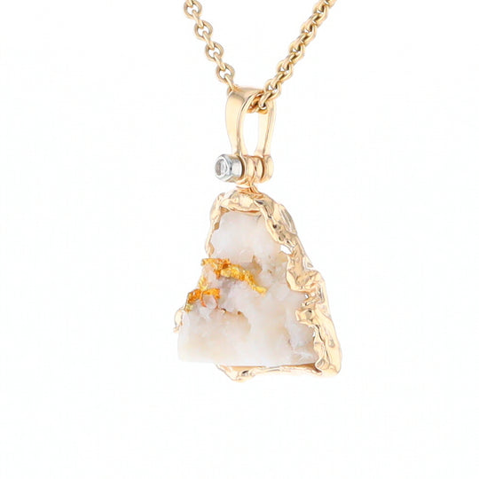 Rough Gold Quartz Free Form Pendant