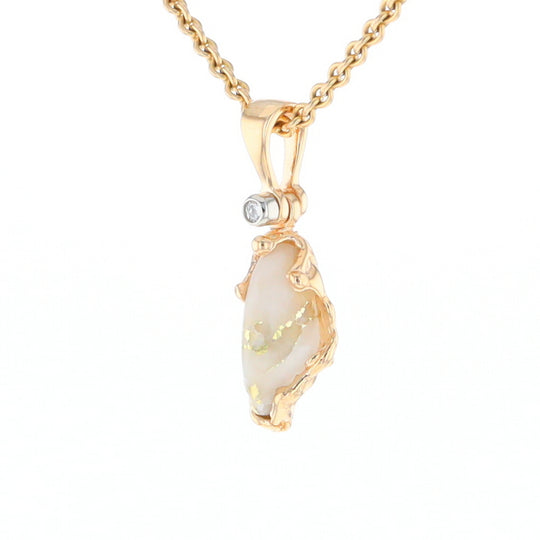 Gold Quartz Free Form Pendant