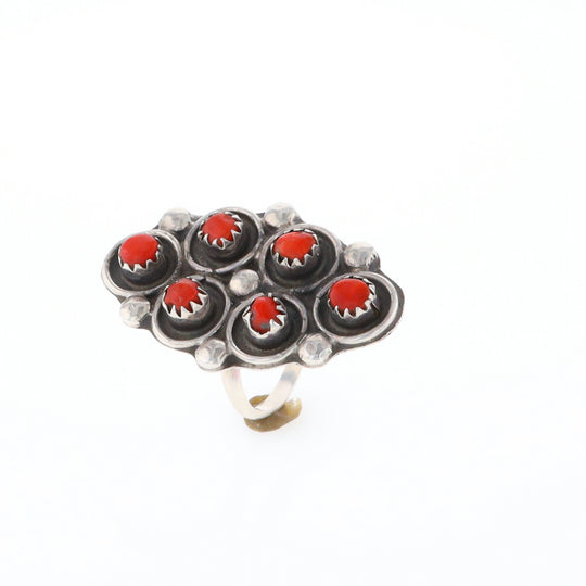 Bezel Set Coral Ring