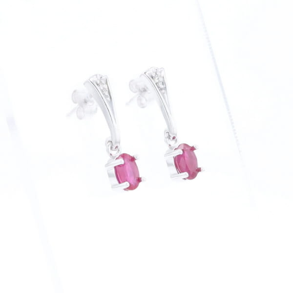 Oval Ruby Dangle Earrings