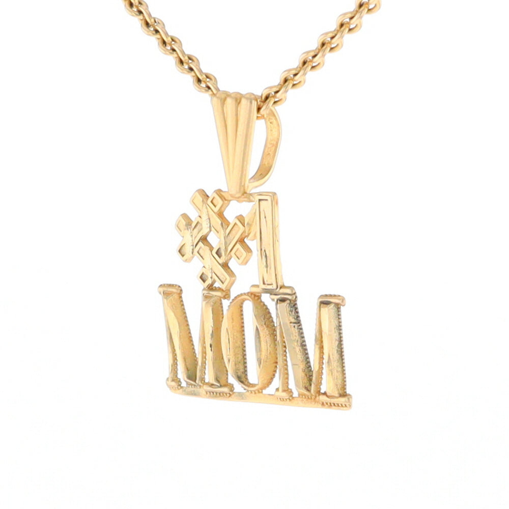 Yellow Gold #1 Mom Pendant