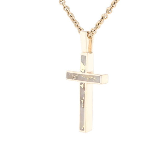 Three Section Gold Quartz Cross - G2