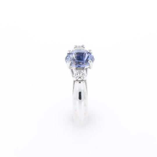 Ceylon Sapphire Three-Stone Trellis Ring