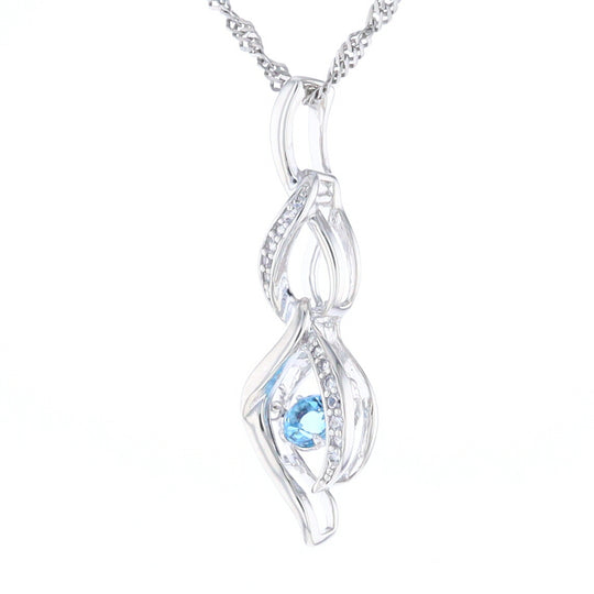 Floating Topaz Twisted Pendant