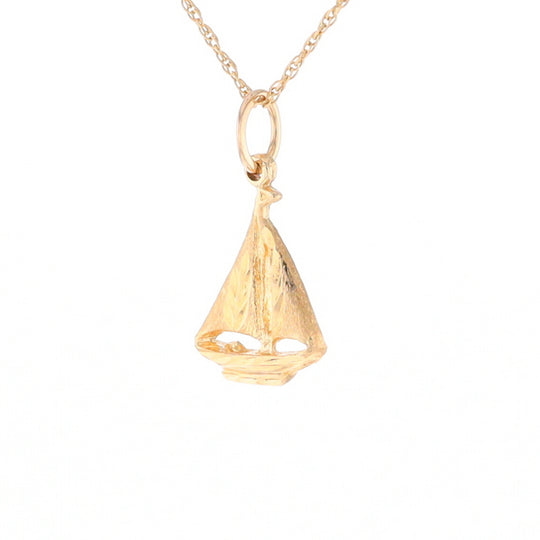 Yellow Gold Sailboat Pendant