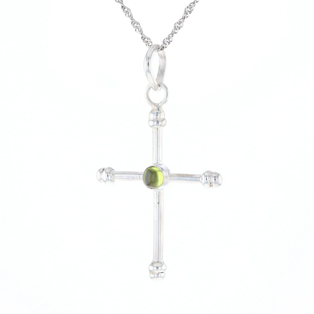 Silver Peridot Cross