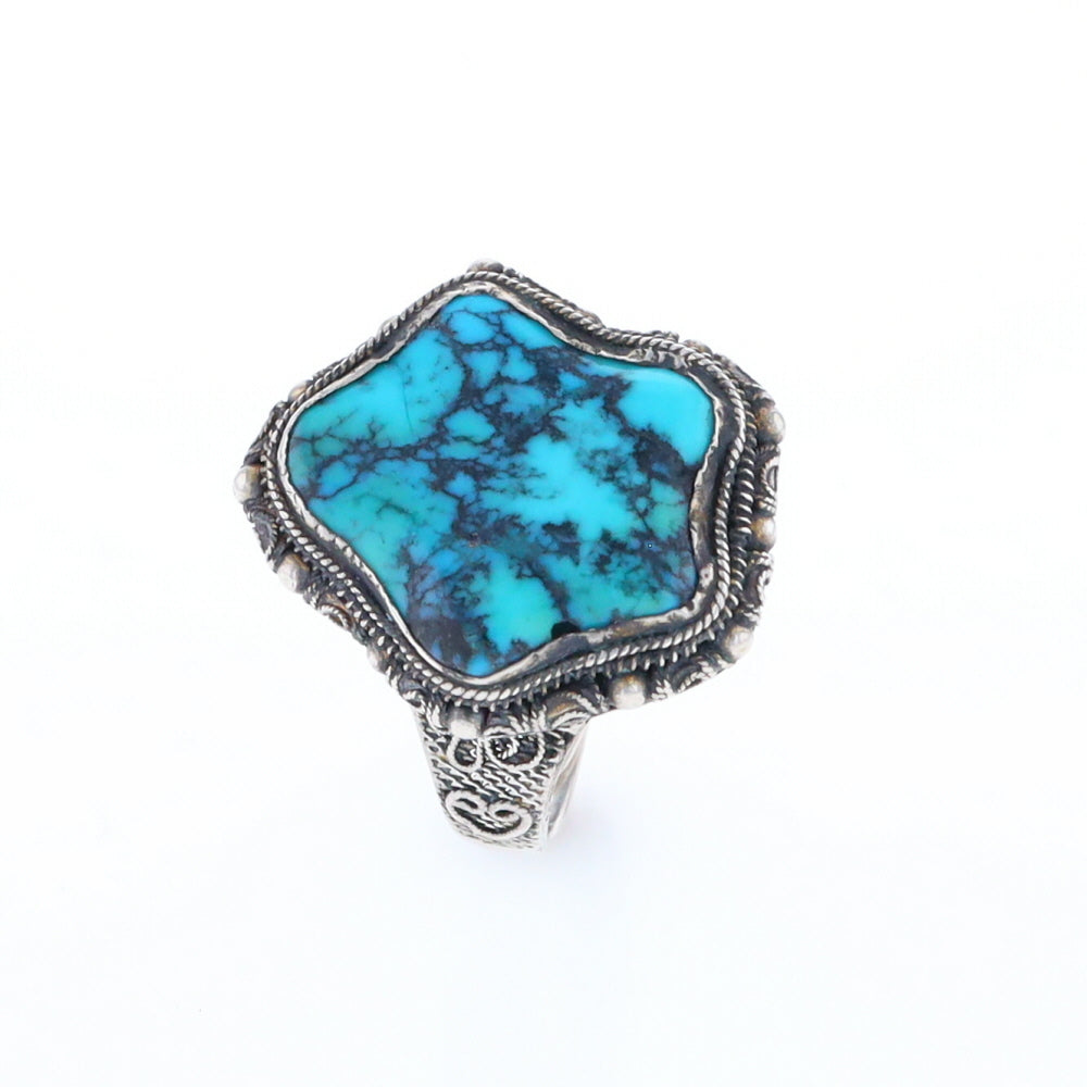 Adjustable Star Shaped Turquoise Ring