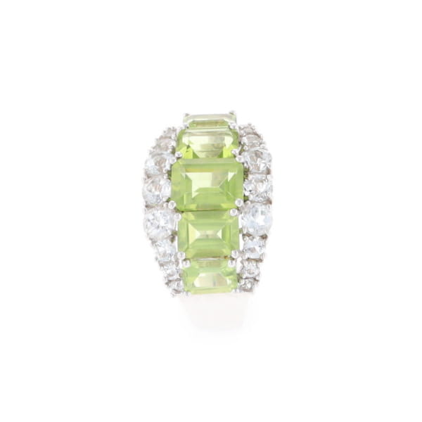 Peridot and CZ Cocktail Ring