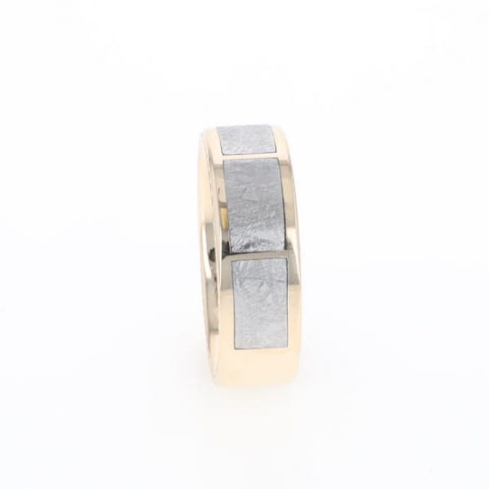 3 Section Men's Meteorite  Milgrain Topped Ring
