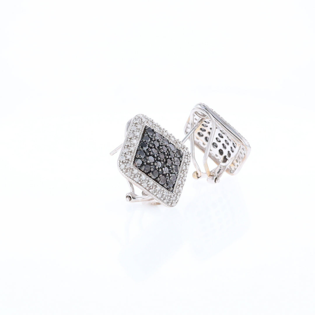 Pavé Black and White Diamond Earrings