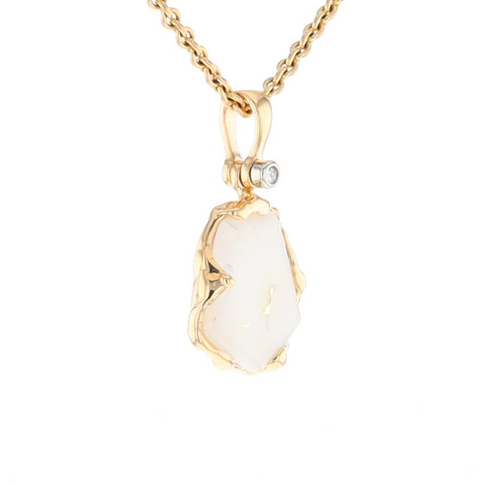 Gold Quartz Freeform Pendant  (G2)