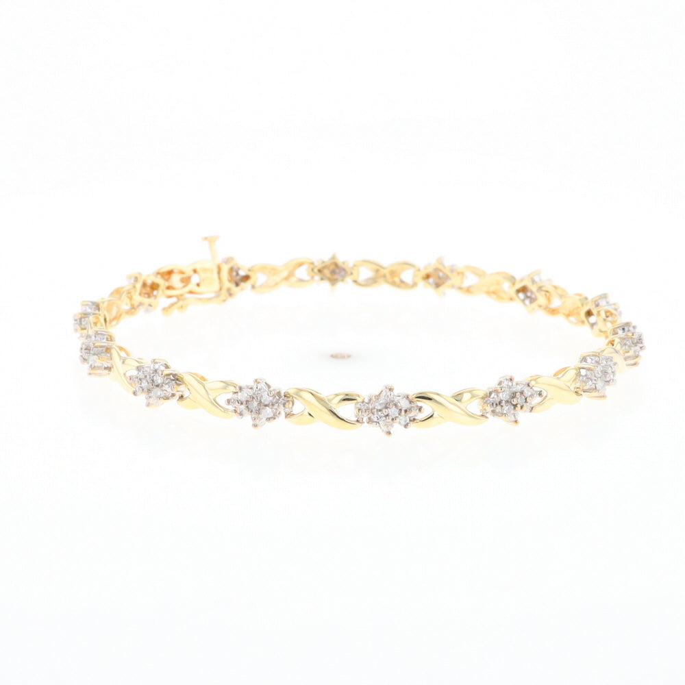 Diamond Cluster & Infinity Link Tennis Bracelet