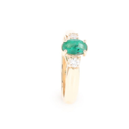 Emerald Three-Stone Trellis Ring