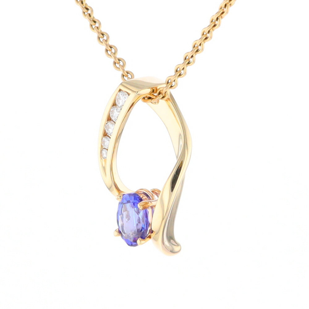 Synthetic Sapphire & Diamond Slide Pendant