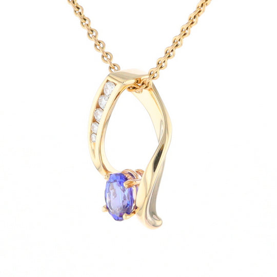 Synthetic Sapphire & Diamond Slide Pendant