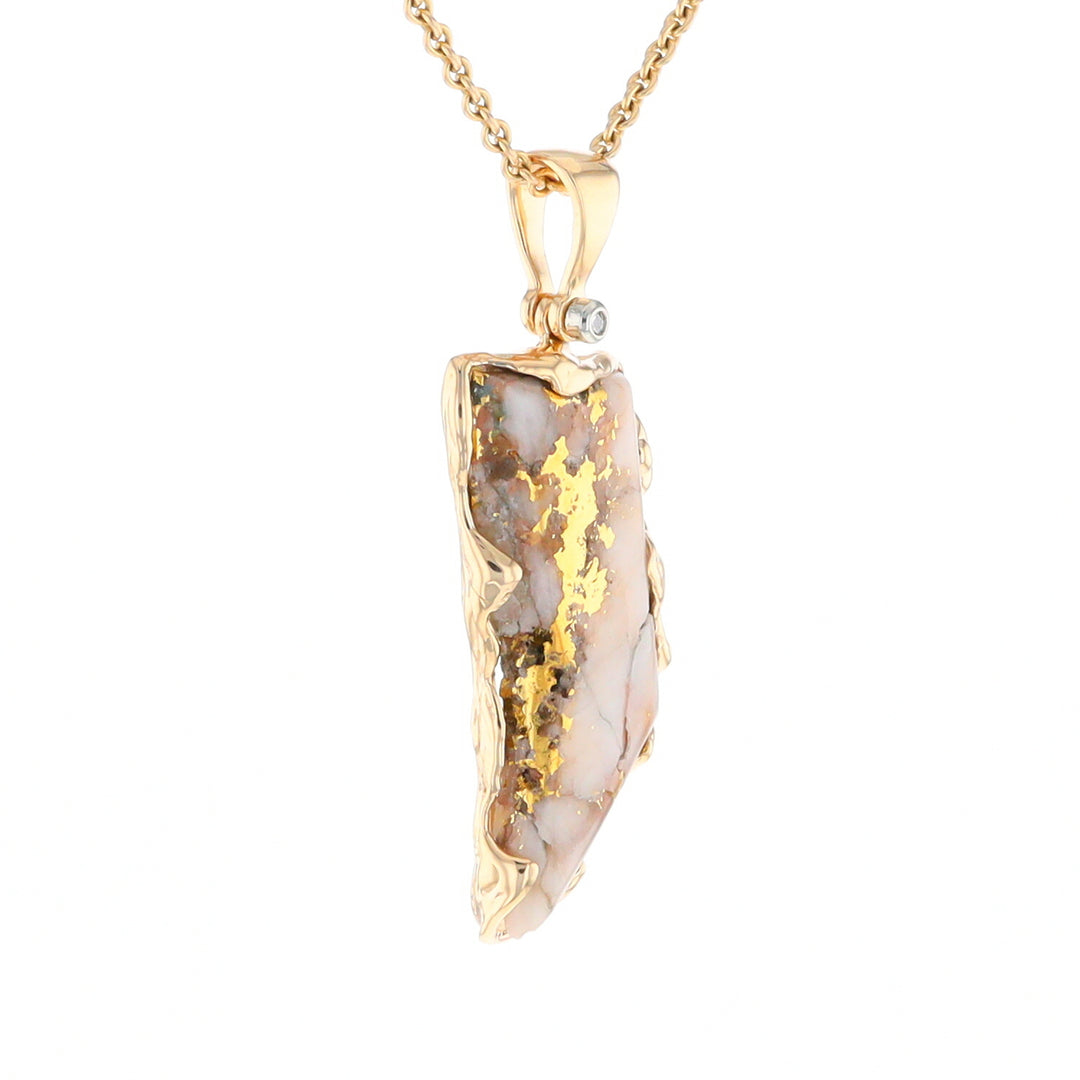 Gold Quartz Freeform Pendant (G2)