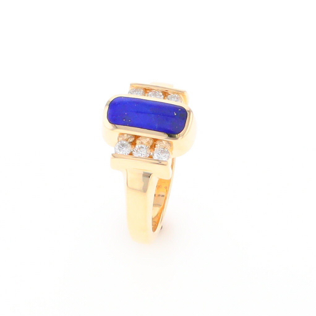 Lapis 0.24ctw Diamond Ring