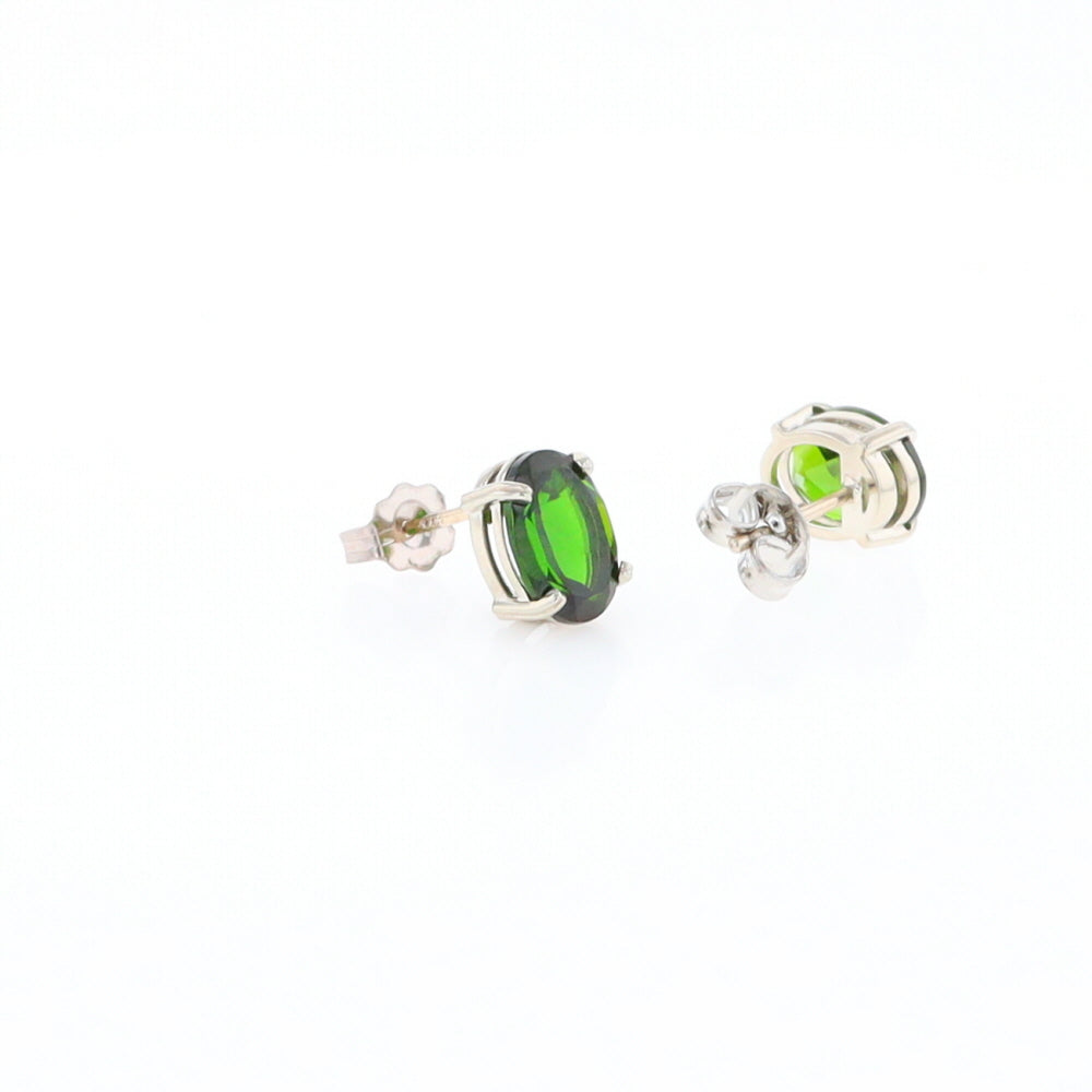 Chrome Diopside Solitaire Studs