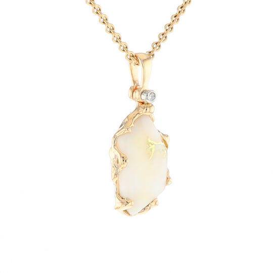 Gold Quartz Freeform Pendant  (G2)