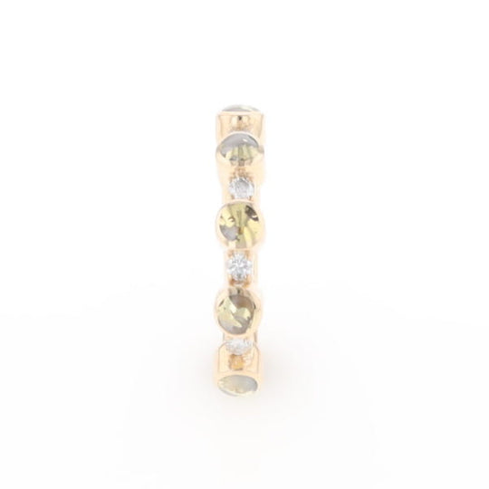 Gold Quartz Circle Inlay Wedding Band - G2