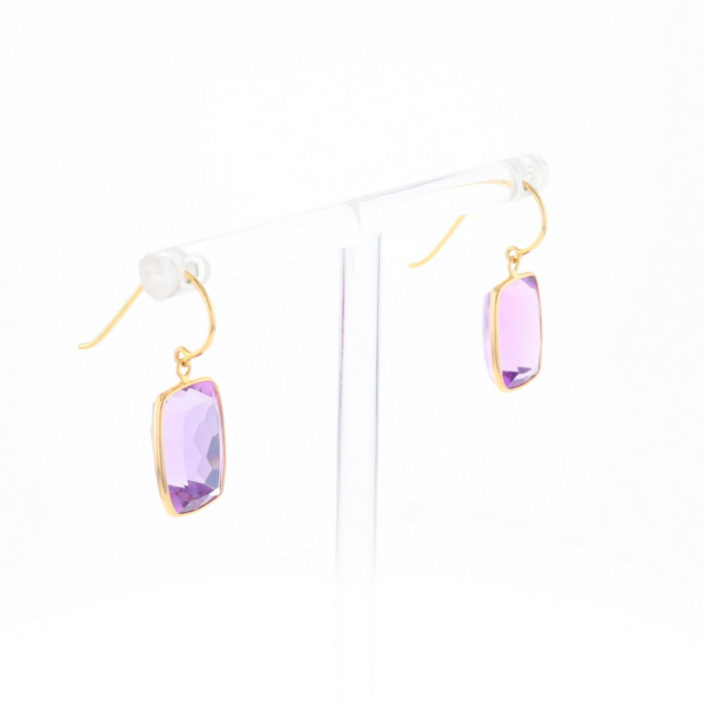 Solitaire Amethyst Dangle Earrings