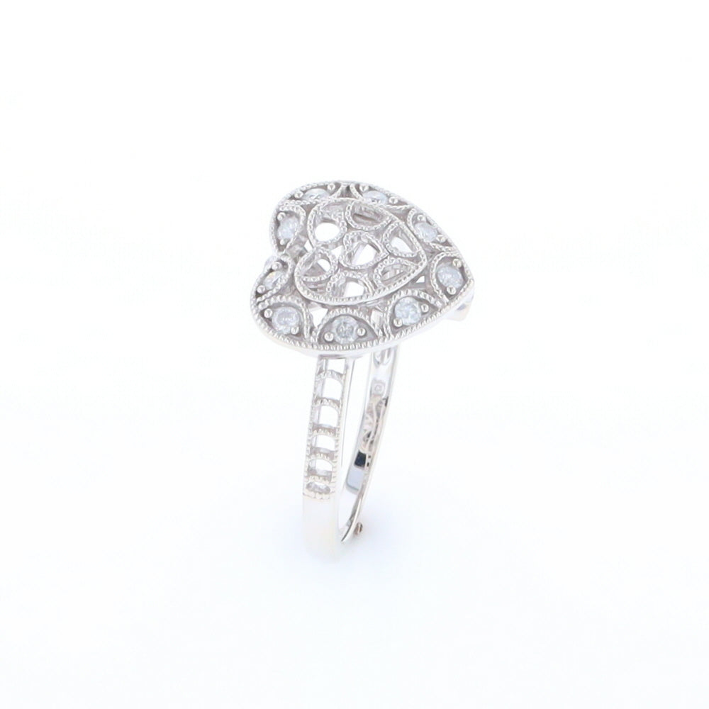 Open Heart Filigree Ring