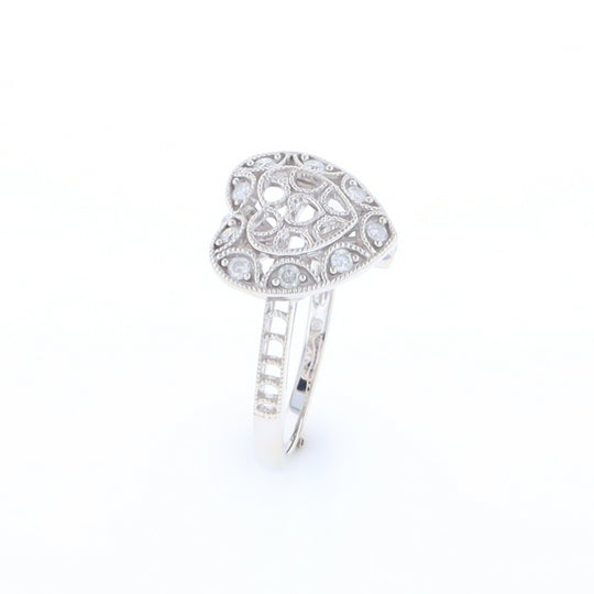Open Heart Filigree Ring