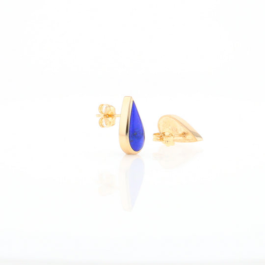 Lapis Tear Drop Inlaid Earrings