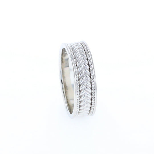 Braided White Gold Men's Ring