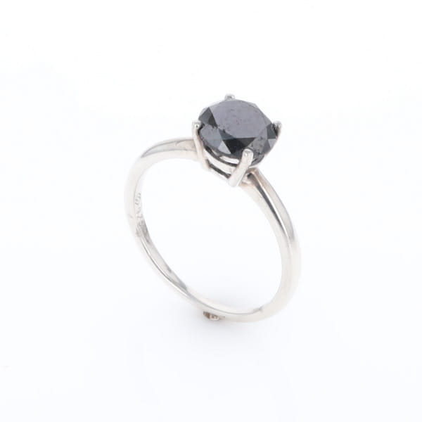 Black Diamond Solitaire Ring