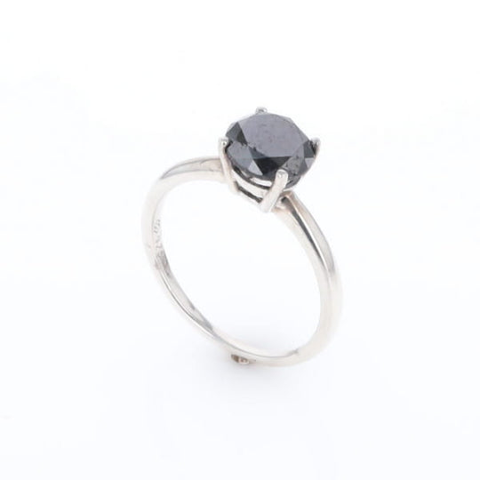 Black Diamond Solitaire Ring