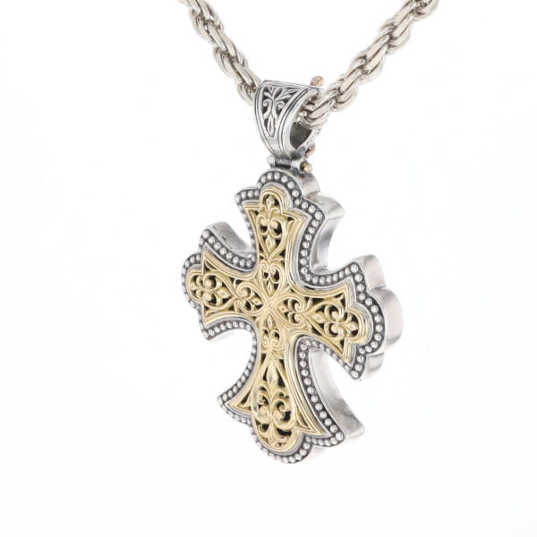 Sterling and 18K Gold Konstantino Cross Pendant