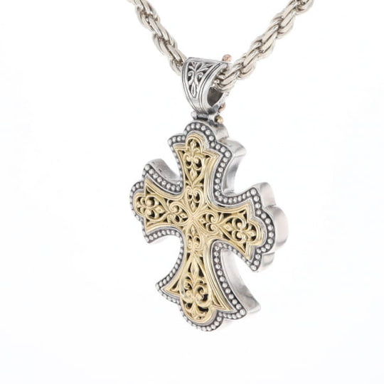 Sterling and 18K Gold Konstantino Cross Pendant