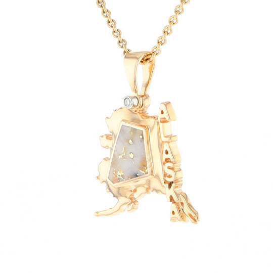 Alaska Gold Quartz Inlaid Pendant