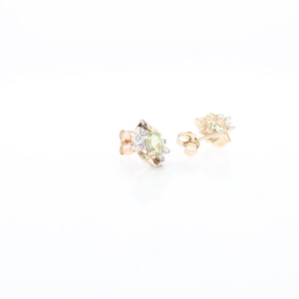 Bypass Peridot and Diamond Stud Earrings