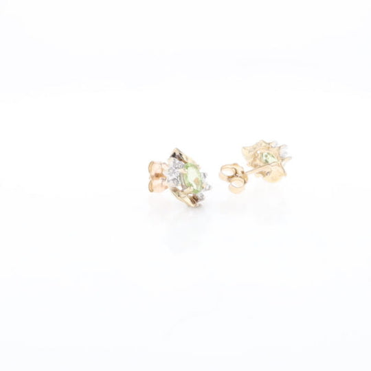 Bypass Peridot and Diamond Stud Earrings