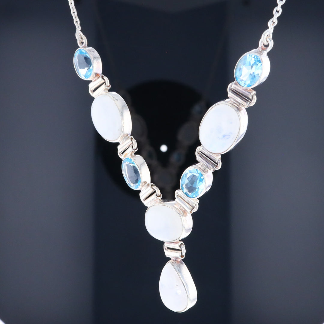 Moonstone & Blue Topaz Necklace