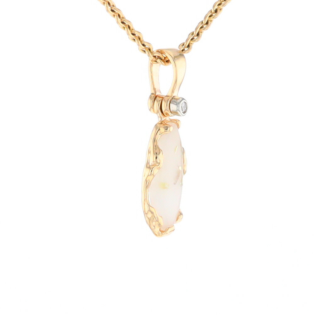 Gold Quartz Freeform Pendant (G2)