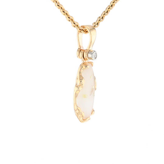 Gold Quartz Freeform Pendant (G2)