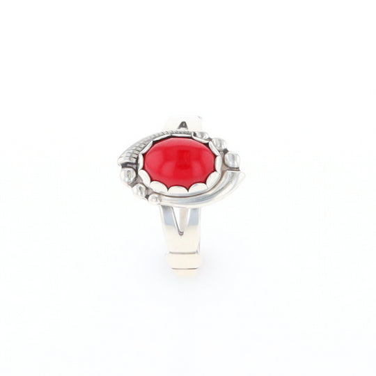 Native American Oval Coral Ring