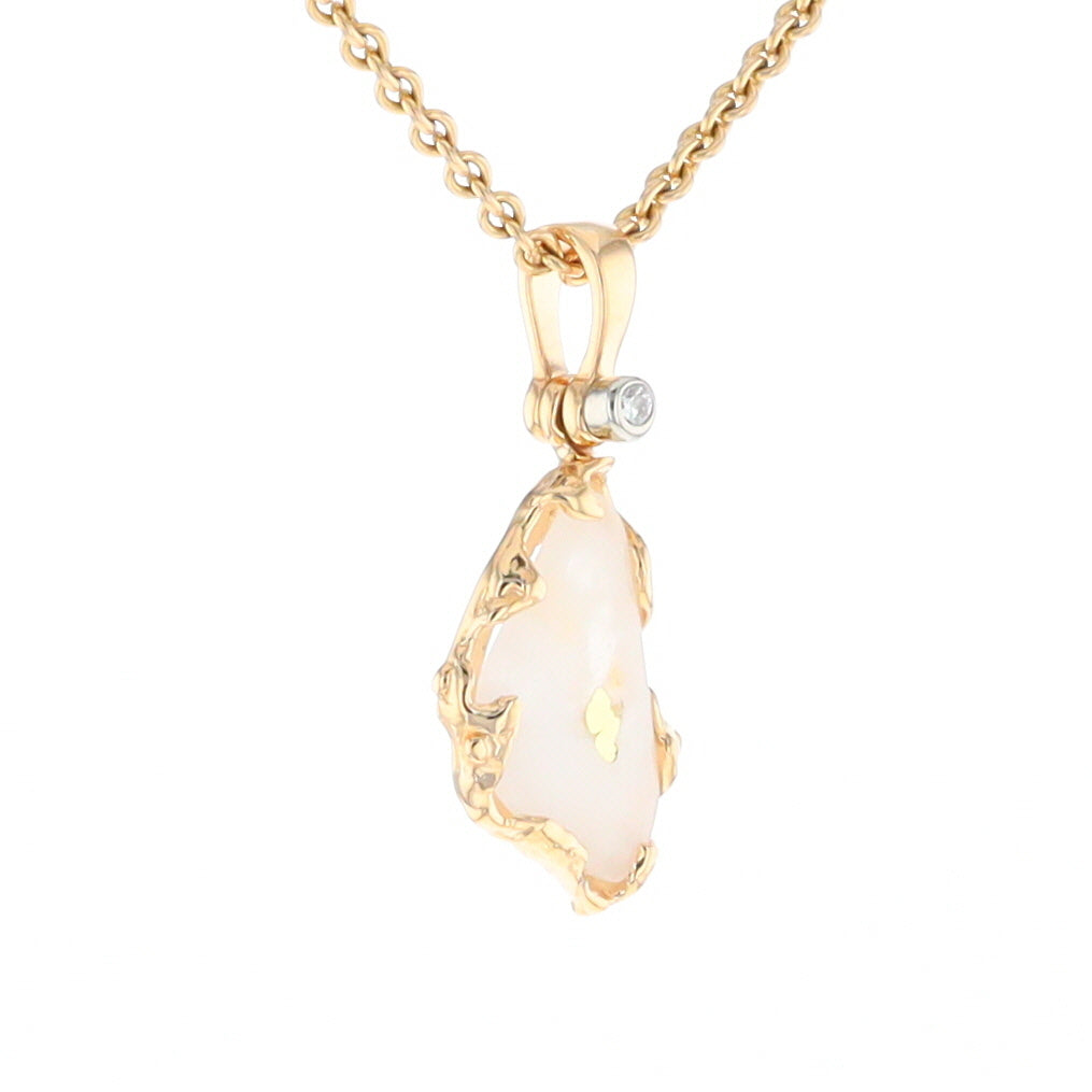 Gold Quartz Freeform Pendant (G2)