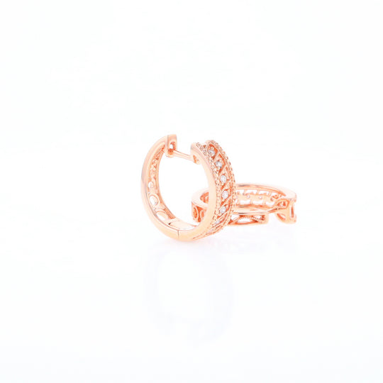 Rose Gold Diamond Hoop Earrings