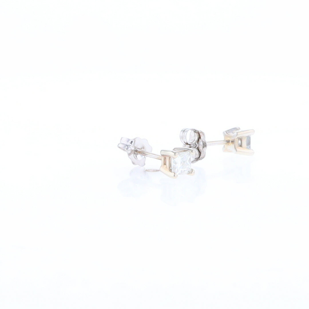 0.43ctw Princess Cut Diamond Stud Earrings