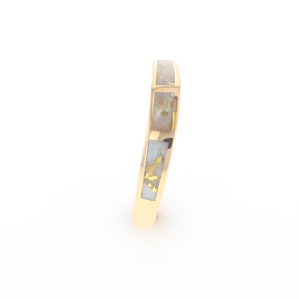 3 Section Gold Quartz Ring Lady’s Anniversary Band G2
