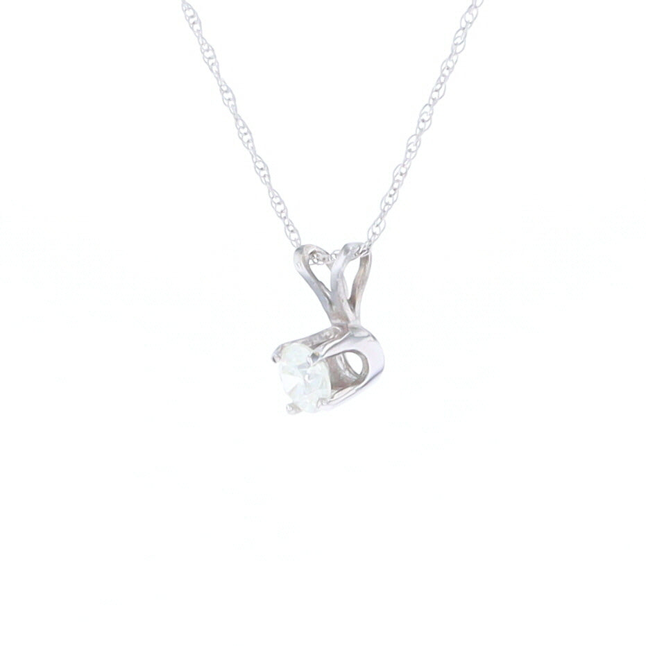 White Gold Solitaire Diamond Pendant