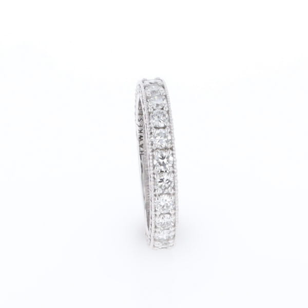 Diamond and Pink Sapphire Wedding Band