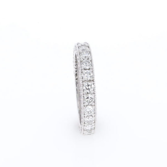 Diamond and Pink Sapphire Wedding Band