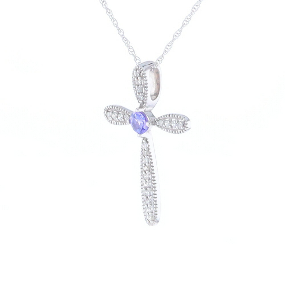 Tanzanite Cross Necklace