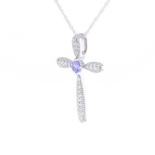 Tanzanite Cross Necklace